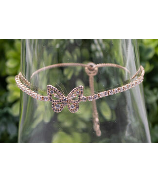 Eden Merry Jewelry Adjustable Bracelets -Rose Gold Butterfly Bracelet 玫瑰金蝴蝶手鍊