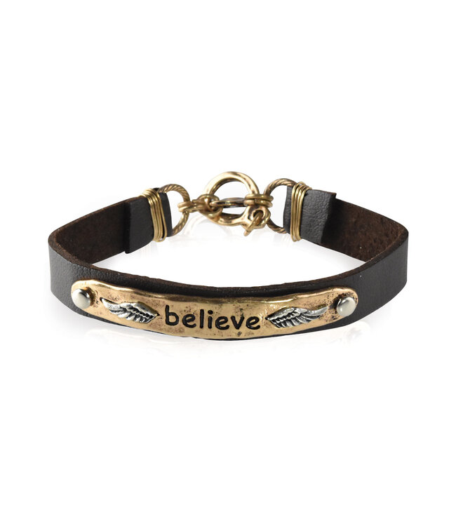 Leather Bracelets-Believe 皮革手鍊 - 相信