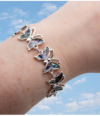 Eden Merry Jewelry Flutter Collection - Abalone Butterfly Bracelet 貝殼蝴蝶銀色手鍊