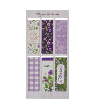Christian Art Gifts New Mercies Purple and Green Magnetic Bookmark Set | 磁性書籤套裝