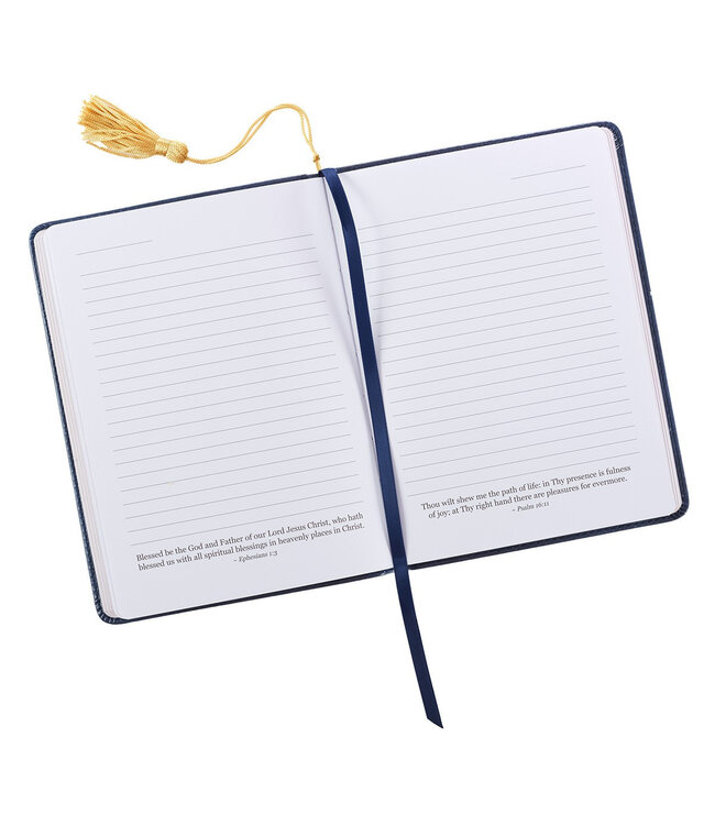 For I Know the Plans Handy-sized Faux Leather Journal in Navy - Jeremiah 29:11 | 深藍色手提仿皮革日記本 - 耶利米書 29:11