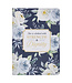 Christian Art Gifts Strength and Dignity Indigo Rose Faux Leather Journal with Zipper Closure - Proverbs 31:25 | 靛藍玫瑰仿皮拉鍊筆記本 - 箴言31:25
