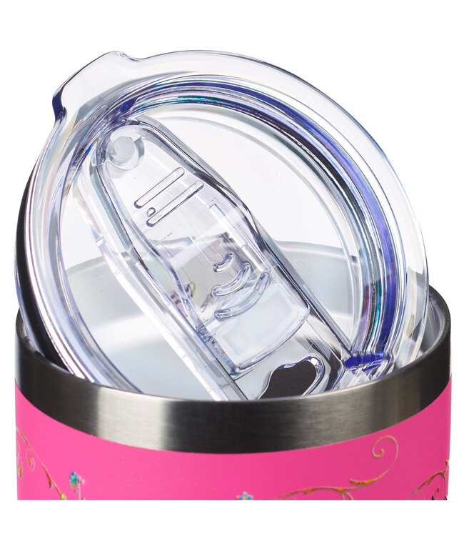 Pink Be Still Butterfly Stainless Steel Travel Tumbler - Psalm 46:10 粉紅色蝴蝶不銹鋼旅行保溫杯 - 詩篇 46:10