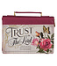Trust in the LORD Floral Pomegranate Red Faux Leather Fashion Bible Cover - Proverbs 3:5 時尚仿皮聖經套
