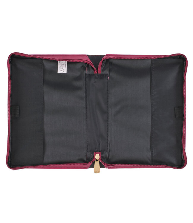 Trust in the LORD Floral Pomegranate Red Faux Leather Fashion Bible Cover - Proverbs 3:5 時尚仿皮聖經套