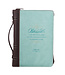 Blessed Light Blue Faux Leather Fashion Bible Cover - Luke 1:45 時尚仿皮聖經套