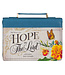 Hope in the LORD Floral Mediterranean Blue Faux Leather Fashion Bible Cover 花卉地中海藍仿皮時尚聖經套