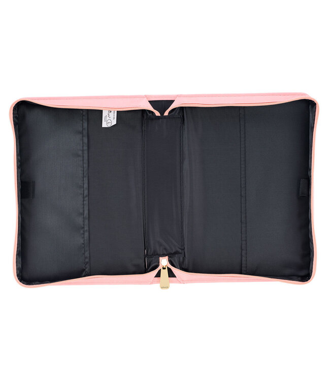 Through Christ Fluted Iris Pink Faux Leather Fashion Bible Cover - Philippians 4:13 時尚仿皮聖經套