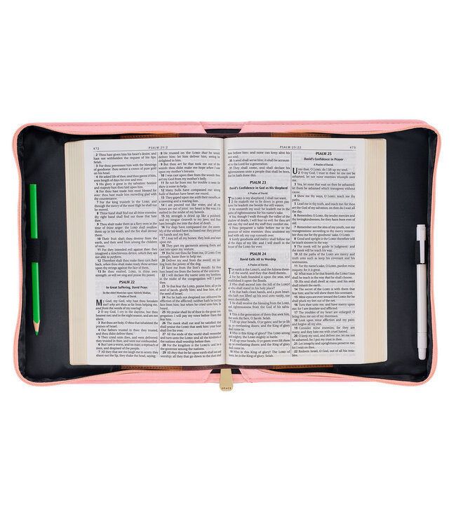 Through Christ Fluted Iris Pink Faux Leather Fashion Bible Cover - Philippians 4:13 時尚仿皮聖經套