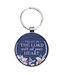 Christian Art Gifts Trust Honey-brown and Navy Epoxy-coated Metal Keychain - Proverbs 3:5 金屬鑰匙圈 - 箴言 3:5
