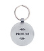 Trust Honey-brown and Navy Epoxy-coated Metal Keychain - Proverbs 3:5 金屬鑰匙圈 - 箴言 3:5