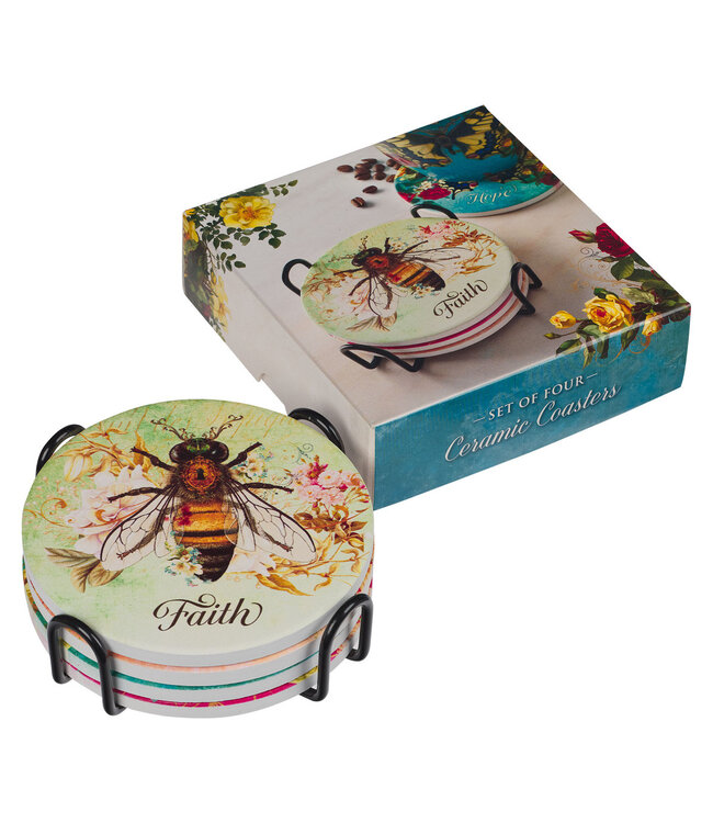 Secret Garden 4-piece Ceramic Coaster Set 秘密花園4片陶瓷杯墊套裝