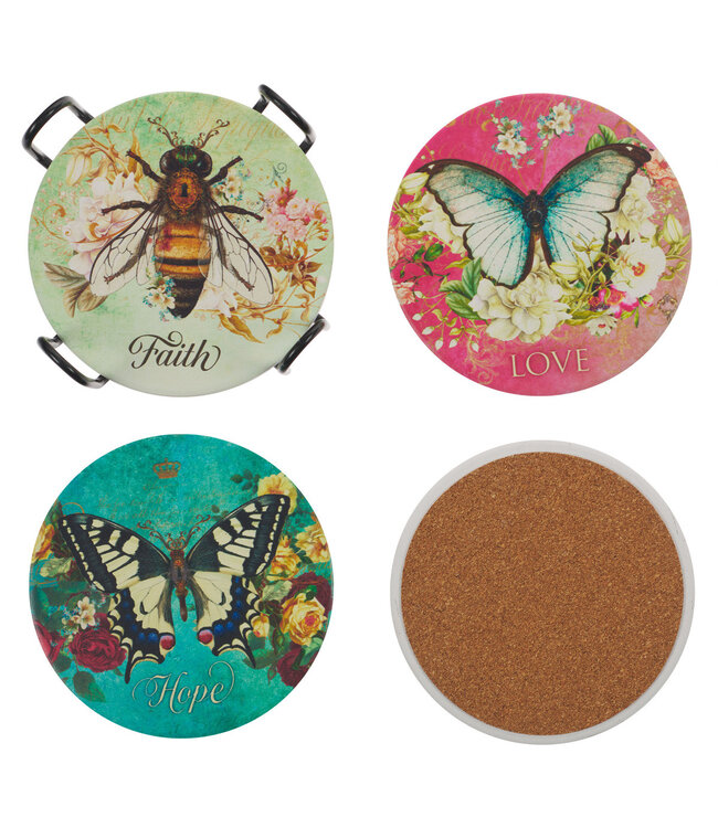 Secret Garden 4-piece Ceramic Coaster Set 秘密花園4片陶瓷杯墊套裝