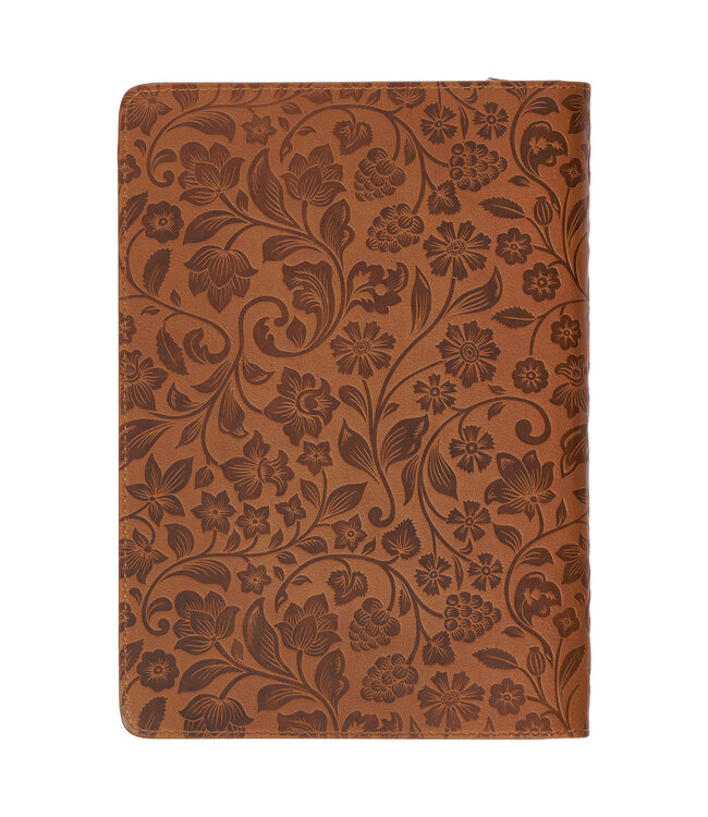 I Can Do All Things Through Christ Honey-brown Faux Leather Classic Journal with Zipper Closure - Philippians 4:13 | 仿皮拉鍊封口日記本