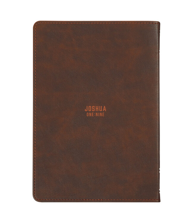 Lionface Strength and Courage Brown Faux Leather Classic Journal - Joshua 1:9 獅子圖案啡色仿皮經典筆記本 - 約書亞記 1:9
