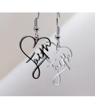 Eden Merry Jewelry Scripted Collection - Faith/Heart Earrings 經文系列——信心字雕耳環