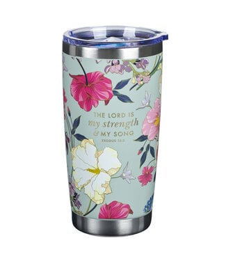 Christian Art Gifts My Strength and My Song Stainless Steel Travel Tumbler - Exodus 15:2 不鏽鋼旅行保溫杯