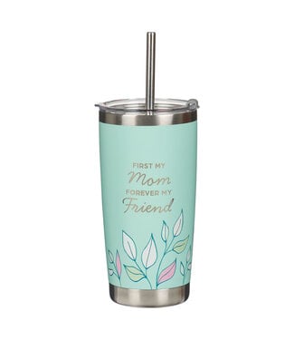 Christian Art Gifts Forever My Friend Green Stainless Steel Travel Tumbler with Straw - Isaiah 62:4 綠色不鏽鋼旅行杯（附送不銹鋼吸管）