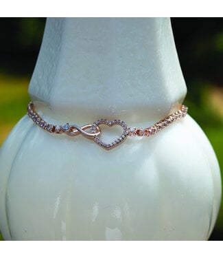 Eden Merry Jewelry Infinity Heart Rose Gold Bracelet 玫瑰金色手鐲——無限的心