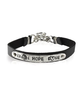 Eden Merry Jewelry Faith Hope Love Bracelet 皮革手鐲—信望愛