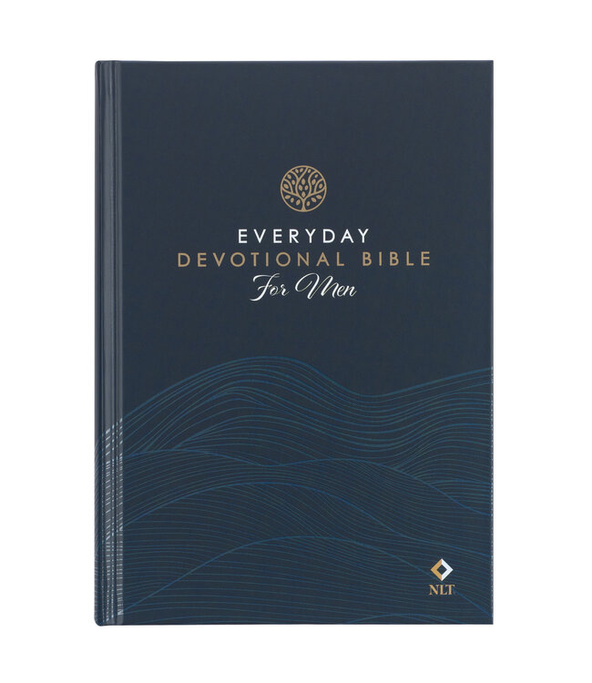 Navy Wave Hardcover NLT Everyday Devotional Bible for Men