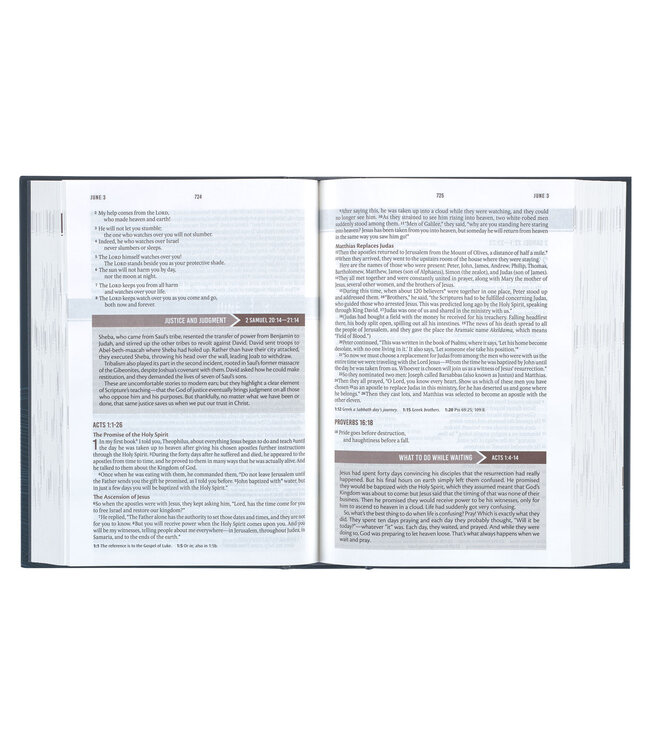 Navy Wave Hardcover NLT Everyday Devotional Bible for Men