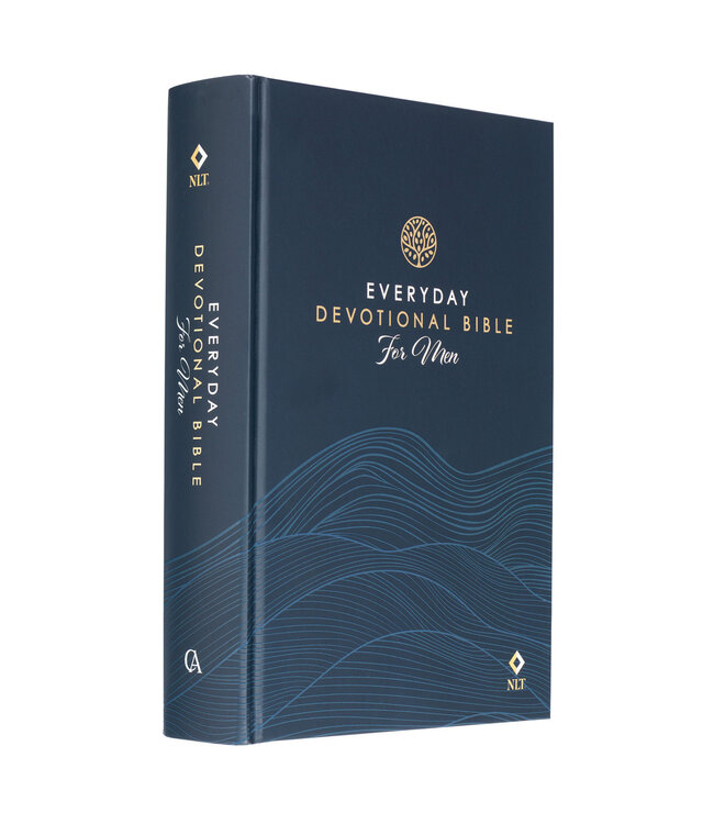 Navy Wave Hardcover NLT Everyday Devotional Bible for Men