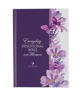 Christian Art Gifts Purple Floral Hardcover NLT Everyday Devotional Bible for Women
