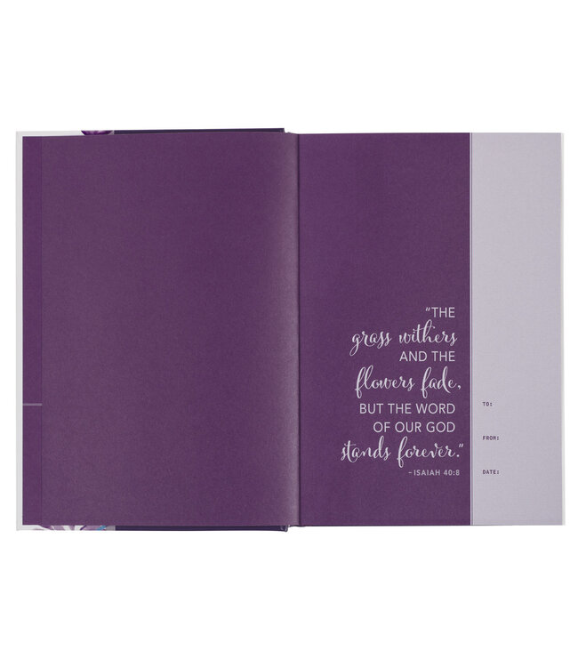 Purple Floral Hardcover NLT Everyday Devotional Bible for Women