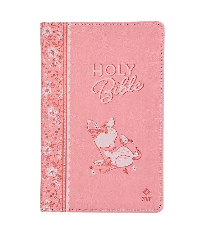 Pink Faux Leather NLT Baby Keepsake Bible for Girls