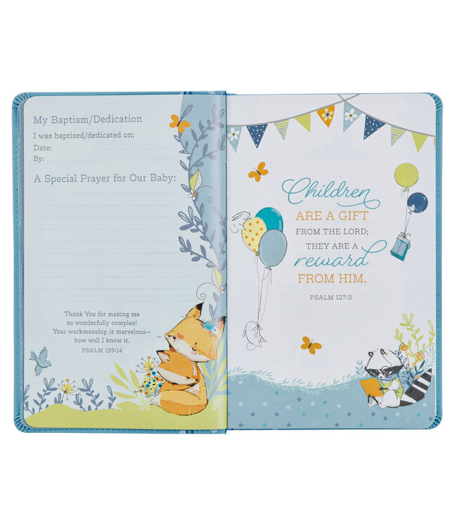 Blue Faux Leather NLT Keepsake Bible for Boys