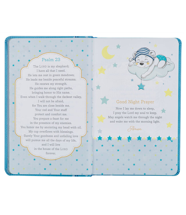 Blue Faux Leather NLT Keepsake Bible for Boys