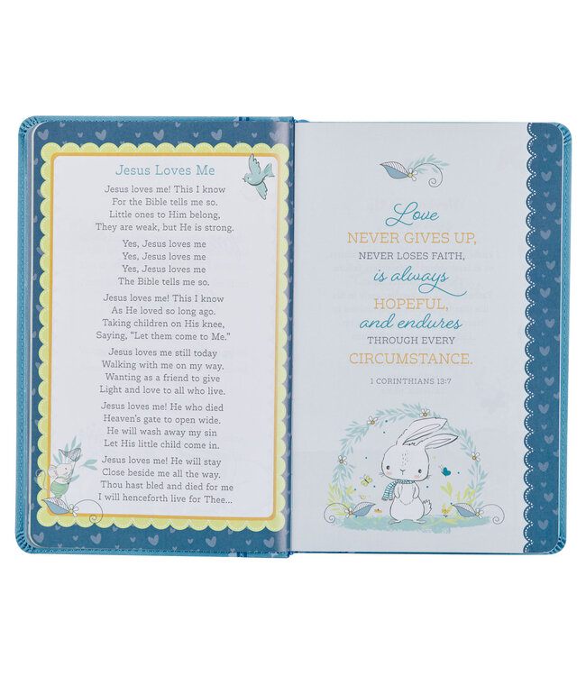 Blue Faux Leather NLT Keepsake Bible for Boys