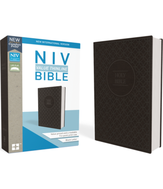 Zondervan NIV Value Thinline Bible (Comfort Print)-Charcoal/Black Leathersoft