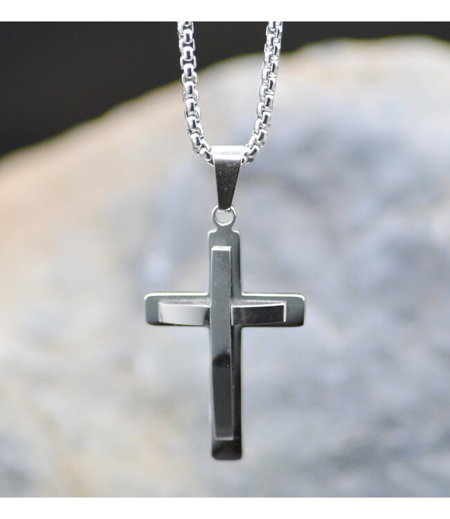 Just For Him Collection - Silver Cross Necklace 【男性系列】銀色十字架項鍊