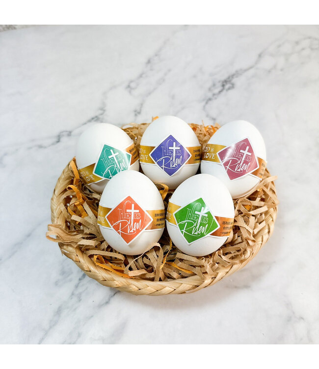 復活蛋貼紙——祂已復活（菱形）