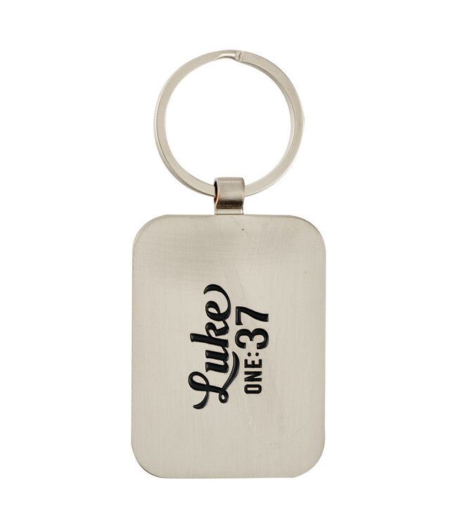 Nothing is Impossible Vintage Red Metal Keychain - Luke 1:37