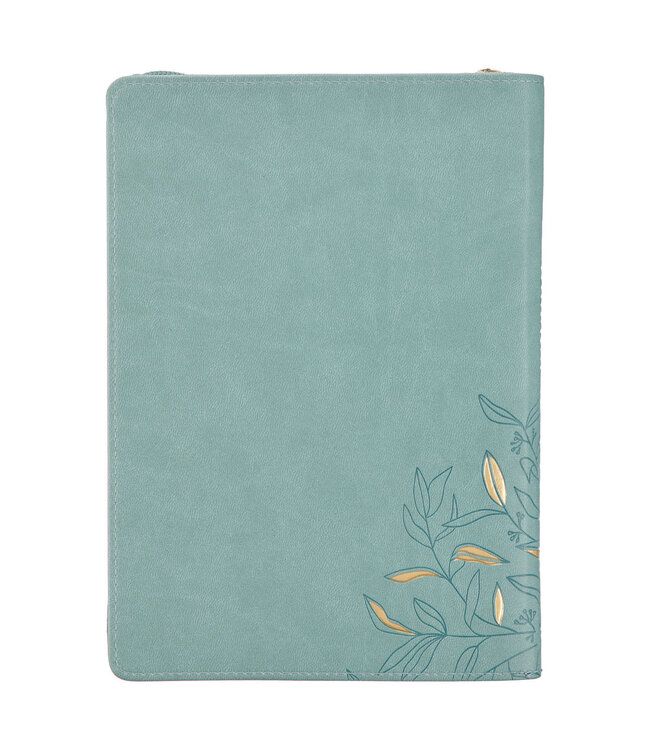 Strength and Dignity Misty Teal Faux Leather Journal - Proverbs 31:25 仿皮筆記本
