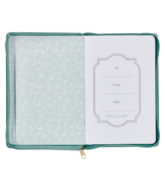 Strength and Dignity Misty Teal Faux Leather Journal - Proverbs 31:25 仿皮筆記本
