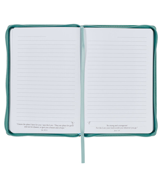 Strength and Dignity Misty Teal Faux Leather Journal - Proverbs 31:25 仿皮筆記本