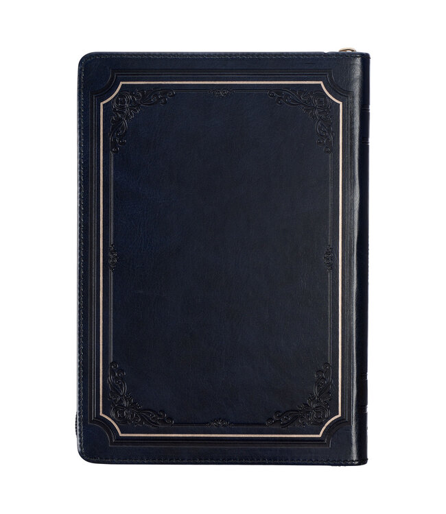 Be Strong and Courageous Midnight Blue Classic Journal with Zippered Closure - Joshua 1:9 | 仿皮拉鍊封口日記本