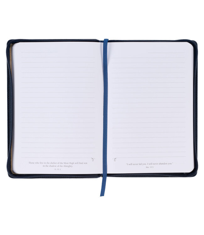 Be Strong and Courageous Midnight Blue Classic Journal with Zippered Closure - Joshua 1:9 | 仿皮拉鍊封口日記本