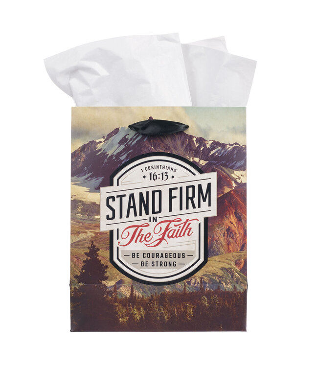 Stand Firm in the Faith Mountain View Medium Gift Bag - 1 Corinthians 16:14 中型禮物袋