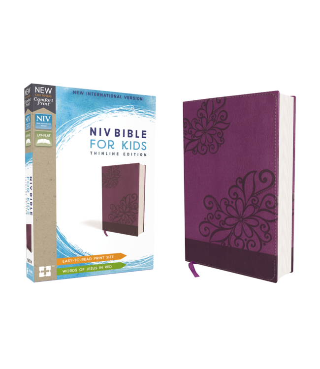 NIV, Bible for Kids, Red Letter Edition, Comfort Print: Thinline Edition, Purple Leathersoft