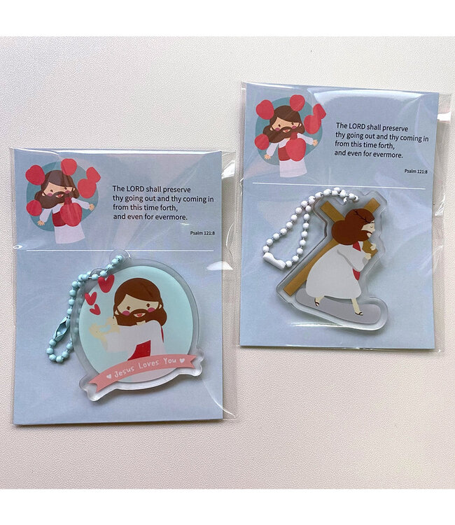 手繪壓克力耶穌吊飾——背負十架