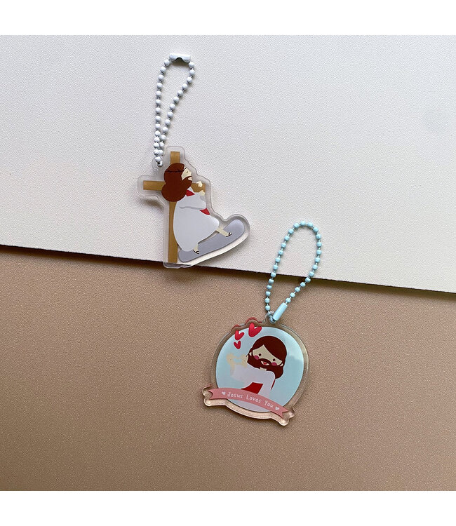 手繪壓克力耶穌吊飾——耶穌愛你