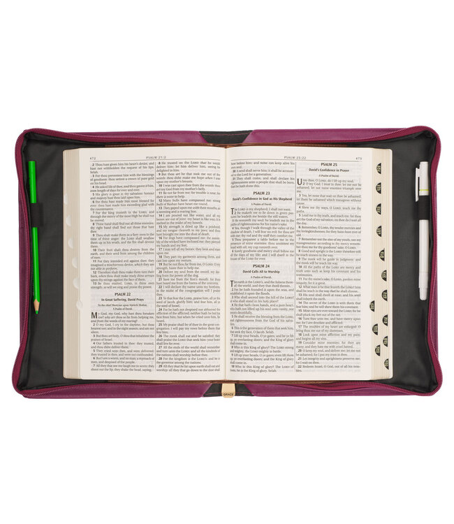 Be Still and Know Pearlescent Plum Fashion Bible Cover - Psalm 46:10 時尚仿皮聖經套
