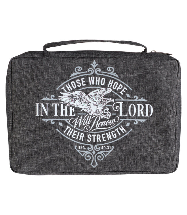 Hope in the LORD Charcoal Value Bible Cover - Isaiah 40:31 帆布拉鏈聖經套