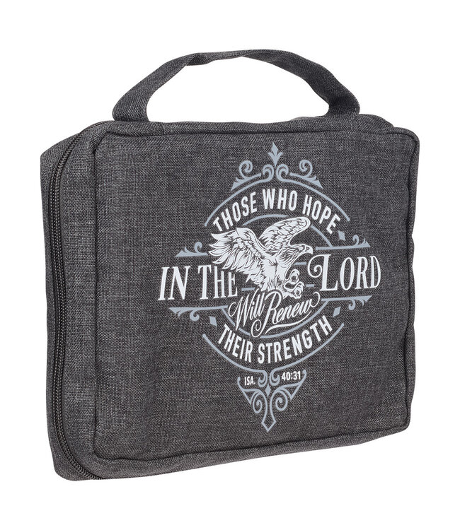 Hope in the LORD Charcoal Value Bible Cover - Isaiah 40:31 帆布拉鏈聖經套