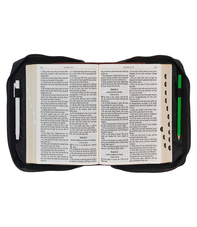 Hope in the LORD Charcoal Value Bible Cover - Isaiah 40:31 帆布拉鏈聖經套